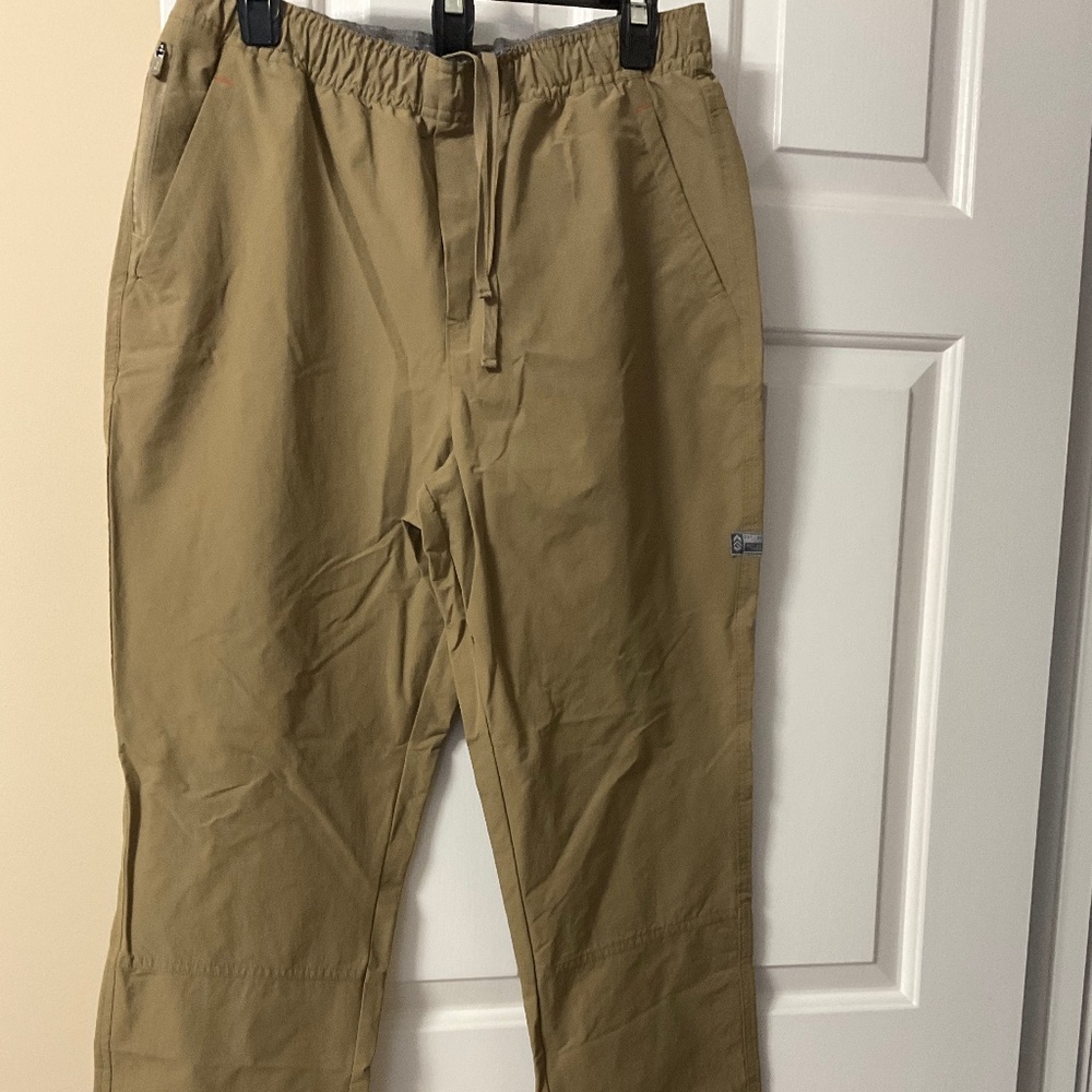Mens New Free Country Elastic Waist Khaki Pants Size Medium